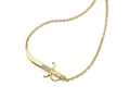 18kt yellow gold 17" Sword necklace with 0.15 cts diamonds. Available in white, yellow, or rose gold.
